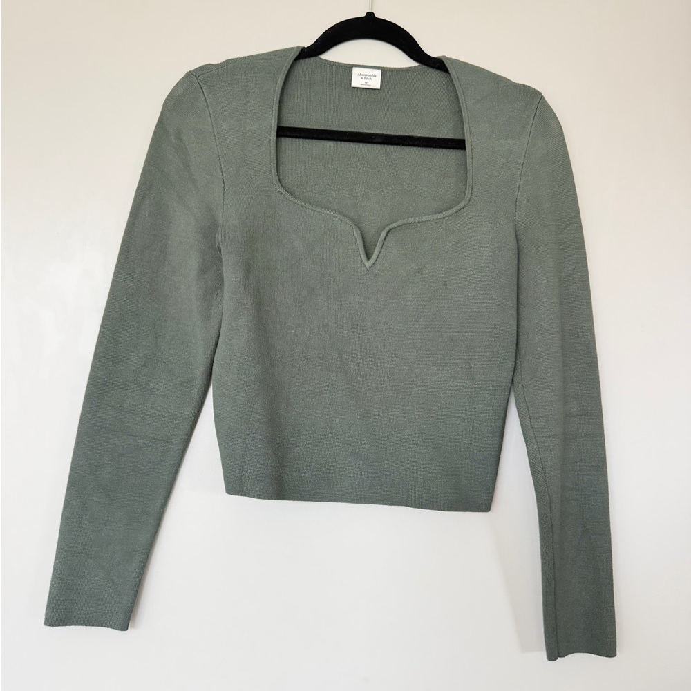 Abercrombie & Fitch Sage Green Crop Top